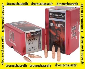 boite 100 ogives hornady cal 303 (0.310) FMJBT 174 Grains ref 3131
