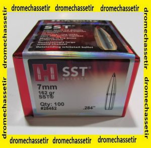 boite 100 ogives Hornady cal 7mm (0.284) SST 162 Grains ref 28452
