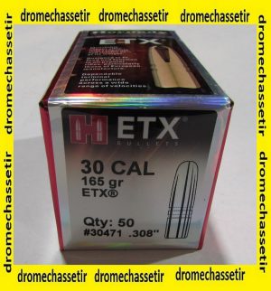 boite 50 ogives Hornady ETX cal 30 poids 165 grains ref 30471