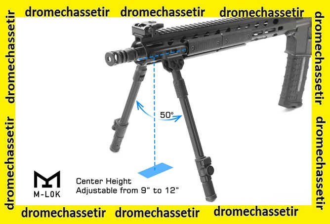Bipied 2 parties pour garde main M-lok, reglable 5 positions de 20.3cm a 30cm TL-BPDM04