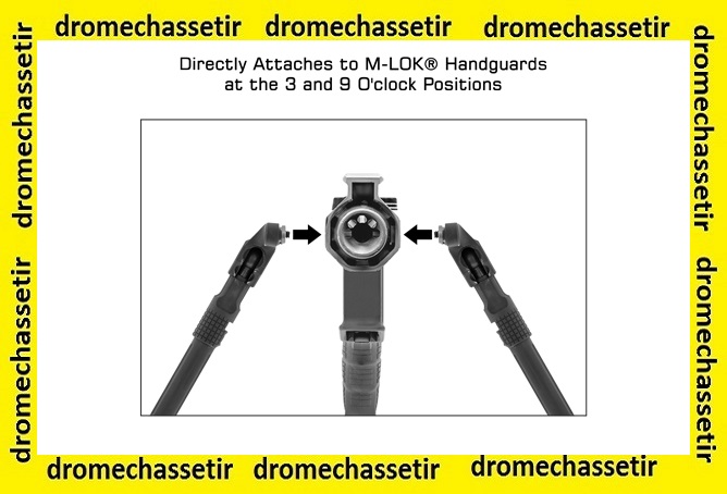Bipied 2 parties pour garde main M-lok, reglable 5 positions de 20.3cm a 30cm TL-BPDM04