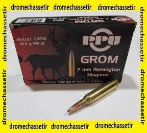 boite 20 cartouches Partizan, 7mm remington magnum, 158 grains GROM A378