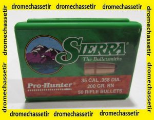 boite de 50 ogives Sierra cal 35 200 grains RN Round Nose ref 2800