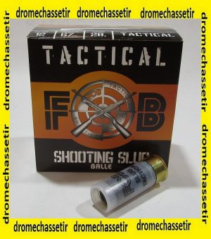 boite de 25 cartouche calibre 12/70 Tactical Fob shooting slug 28 grammes