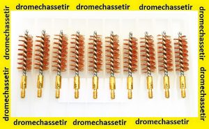 Pack 10 brosses de nettoyage bronze cal 45 filetage 8-32