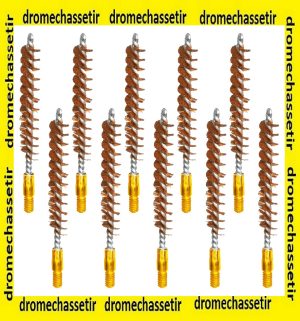 Pack 10 brosses de nettoyage bronze cal 25-257-264 filetage 8-32