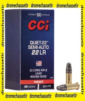 boite 50 cartouches 22lr CCI Subsonique semi auto quiet 45 grains