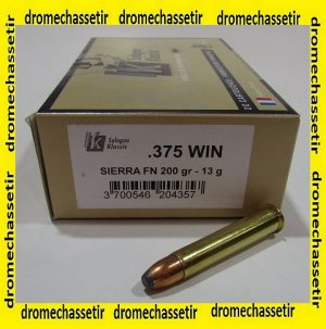 boite 20 cartouches cal 375 Winchester sologne sierra Flat nose 200 grains