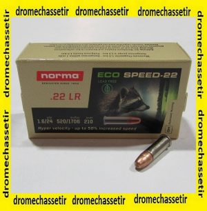boite 50 cartouches 22lr Norma eco speed 24 grains round nose cuivre ref 2414038