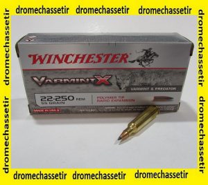 boite 20 cartouches Winchester 22-250 Remington 55 grains Varmint X