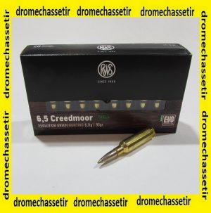 Boite 20 cartouches RWS calibre 6.5 creedmoor Evolution Green 93 grains