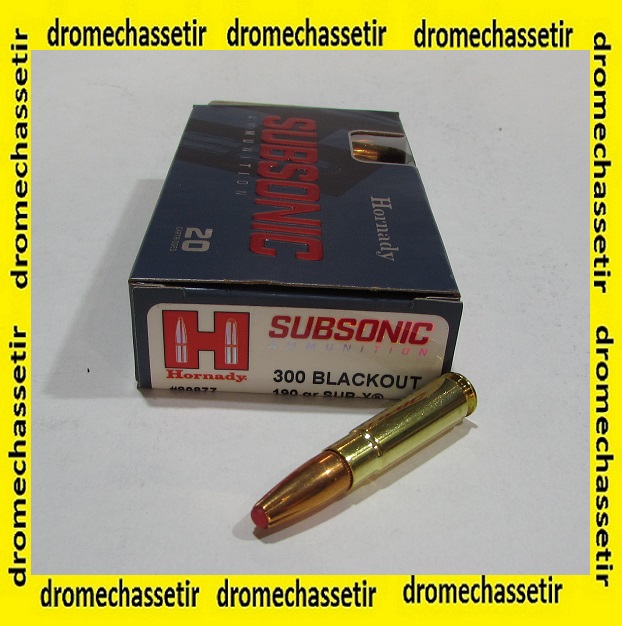 boite 20 cartouches Hornady 300 blackout 190 grains SUB-X 80877