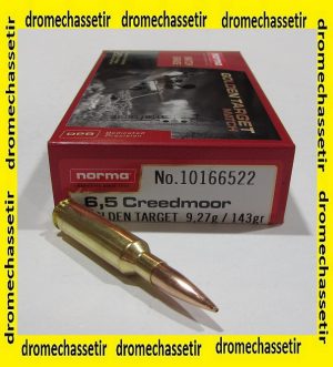 boite 20 cartouches Norma diamond line cal 6,5 creedmoor 143 grains BTHP
