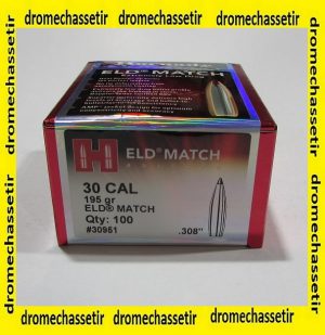 boite de 100 ogives Hornady ELD Match cal 30 poids 195 grains ref 30951