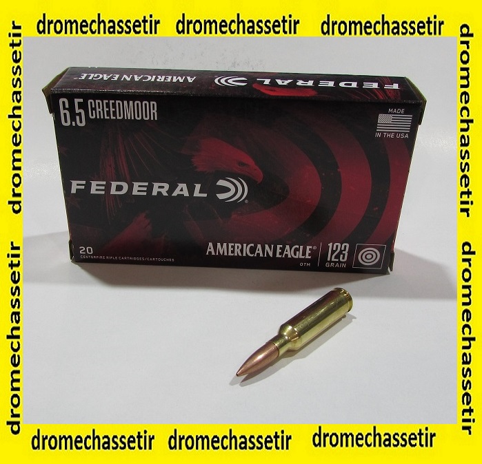 boite 20 cartouches FEDERAL AMERICAN EAGLE cal 6,5 creedmoor 123 grains OPTEN TIP MATCH OTM