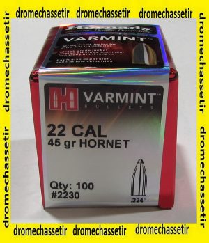 boite de 100 ogives cal 224 Hornet Varmint SP 45 grains ref 2230