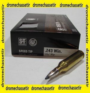 Boite 20 cartouches RWS calibre 243win Speed Tip Pro 90 grains