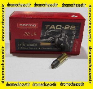 boite 50 cartouches 22lr Norma TAC-22 LRN plombs 40 grains