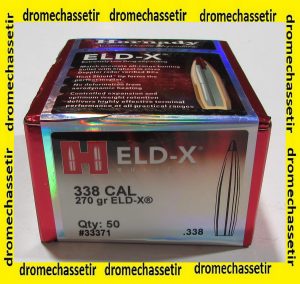 Boite de 50 ogives HORNADY ELD-X 270grs cal 338 ref 33371