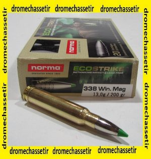 boite 20 cartouches calibre 338winchester magnum Norma ecostrike 200 grains