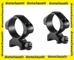 lot 2 anneaux Hawke Precision Acier Bas 34mm noir matte ref 23020