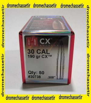 Boite 50 ogives Hornady cal 0.308" CX 190 grains ref 30738