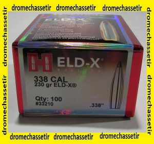 Boite de 50 ogives HORNADY ELD-X 230grs cal 338 ref 33210