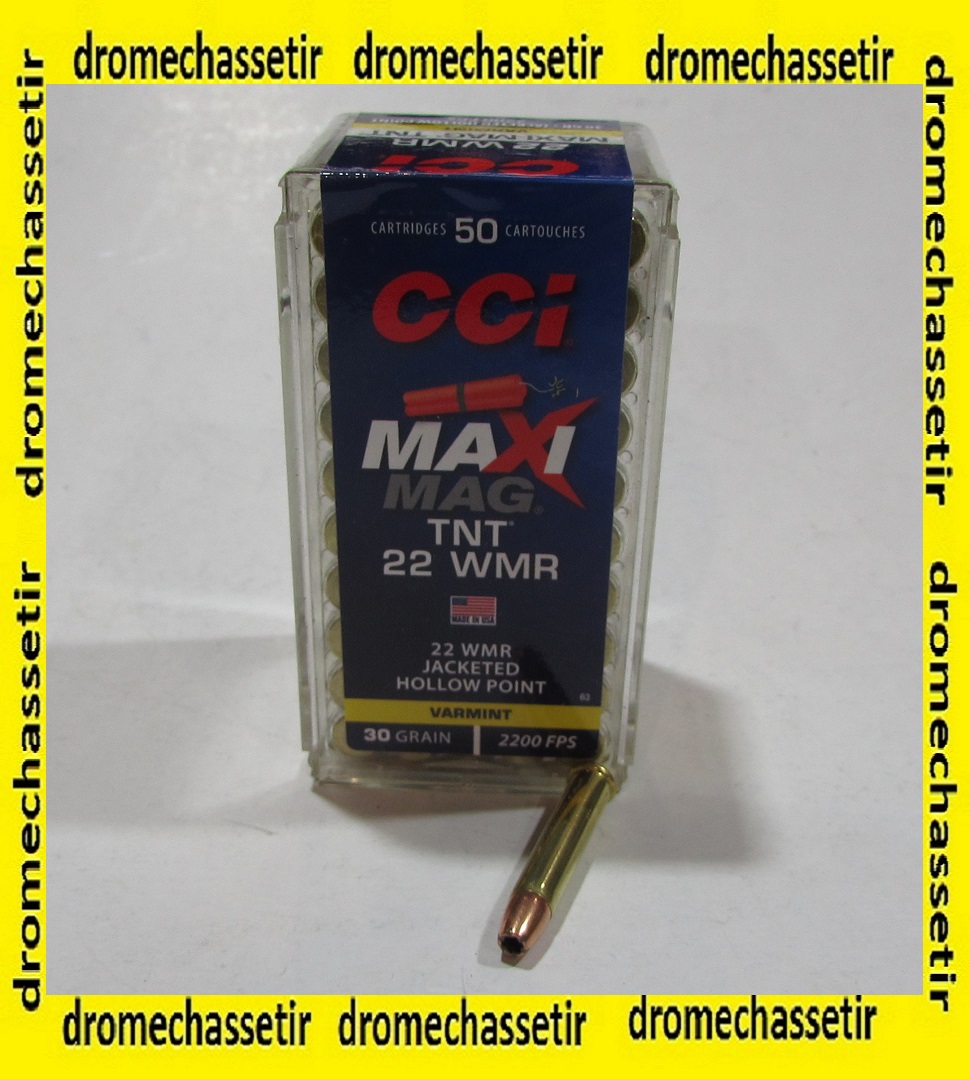 boite 50 cartouches 22 WMR CCI TNT hollow point 30 grains