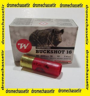 Boite 10 cartouches Winchester cal 12/70 chevrotines 16 grains