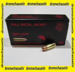 boite 50 cartouches GECO 9x19 Luger FMJ TOMBACK 124 Grains