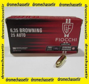 boite 50 cartouches Fiocchi 25 ACP 50 grains FMJRN