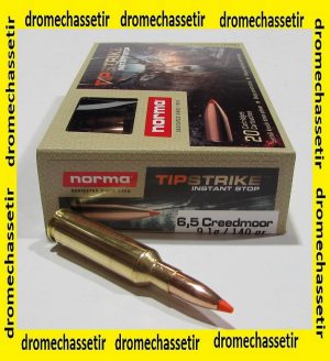 boite 20 Cartouches calibre 6.5 creedmoor Norma Tipstrike 140 grains N20166512