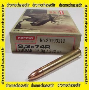 boite 20 cartouches 9,3x74R Vulkan Norma 232 gr