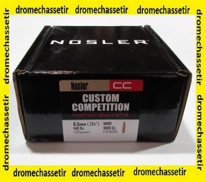 carton 1000 ogives Nosler cal 0.264 6.5mm Match HPBT custom Competition 140 grains 50379