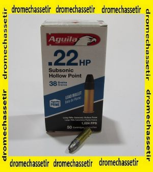 Boite 50 cartouches 22LR Aguila subsonic hollow point 38 grains Plomb