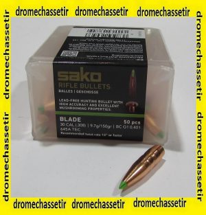 boite de 50 ogives cal 30 Sako Blade TXM 150 grains ref 645A