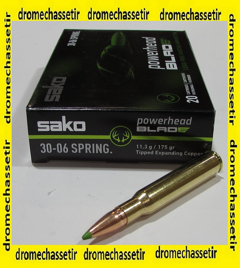 boite 20 cartouches cal 30-06 Sako Powerhead blade cuivre 175 grains