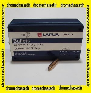 sachet de 100 Ogives Lapua cal 6.5mm SP 155 grains ref E471