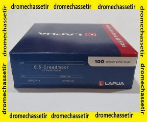 Boite de 100 douilles laiton cal 6.5 creedmoor LAPUA large rifle