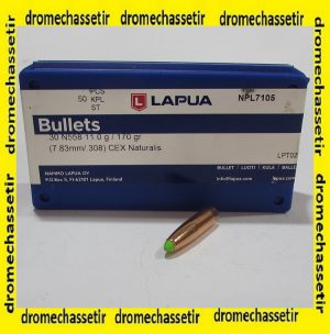 Boite de 50 Ogives Lapua Naturalis cal 30 170 grains