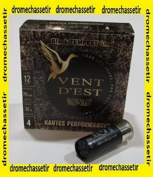 boite 25 cartouches calibre 12/70 Tunet black Tempest acier plb 4