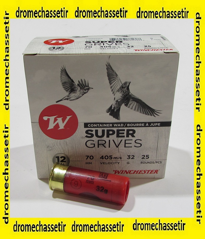 boite 25 cartouches Winchester cal12/70 special grives 32 grammes plombs 9