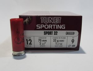 boite 25 cartouches calibre 12/70 Tunet sporting plomb 9