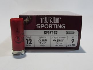 boite 25 cartouches calibre 12/70 Tunet sporting plomb 9