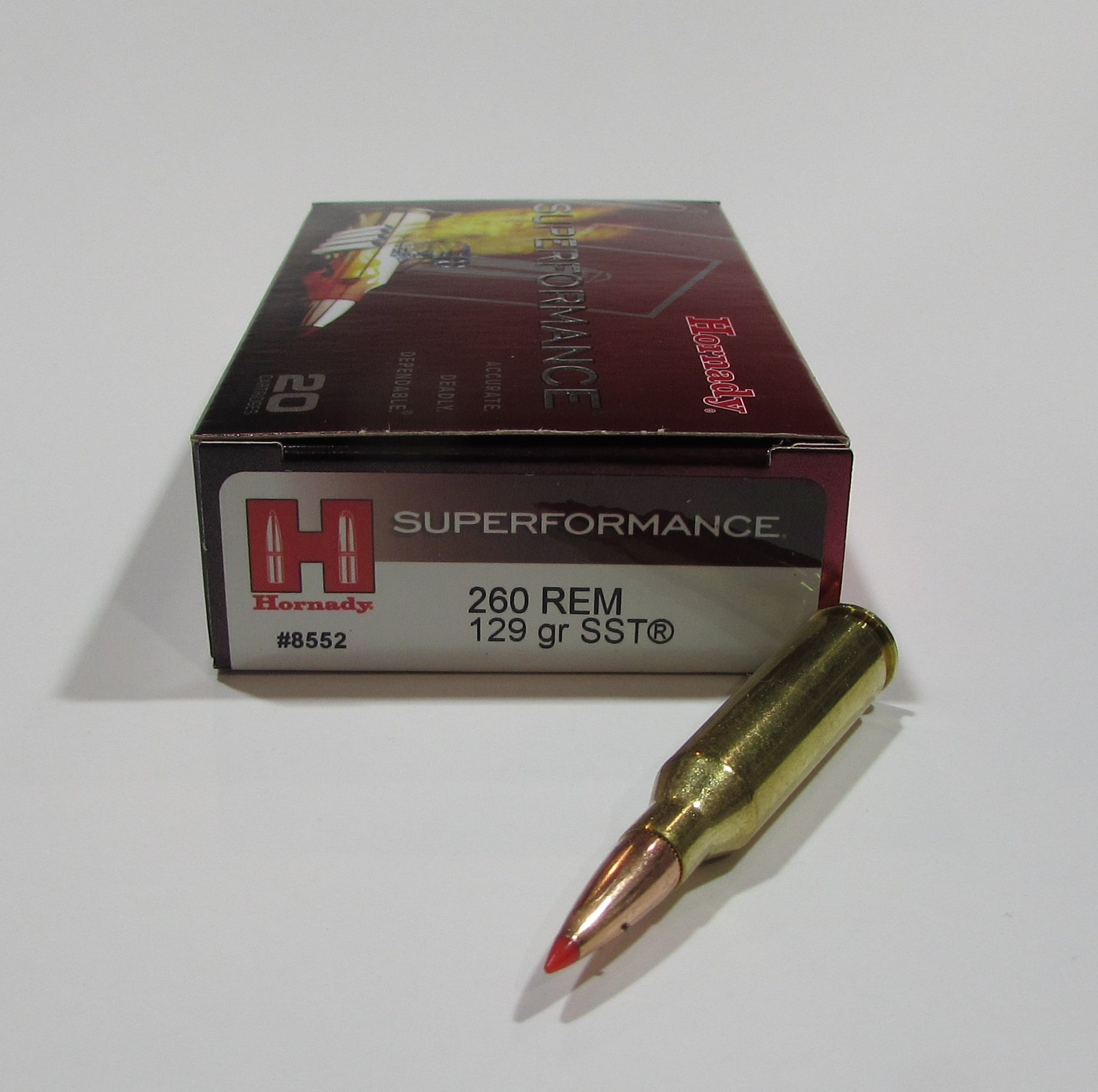 BOITE 20 CARTOUCHES HORNADY 260REM superformance 129GR SST ref 8552