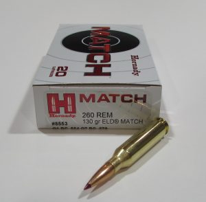 BOITE 20 CARTOUCHES HORNADY 260REM ELD-MATCH 130GR ref 8553