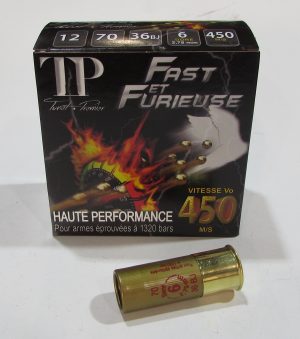 boite 25 cartouches Tunet Fast Furieuse cal 12/70 36 grammes plomb 6