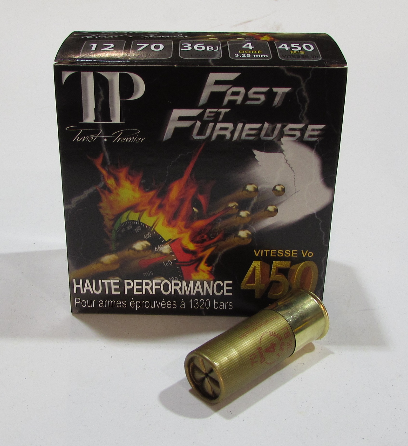 boite 25 cartouches Tunet Fast Furieuse cal 12/70 36 grammes plomb 4