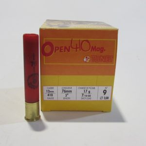 Boite 25 cartouches tunet open cal 410 plomb 9