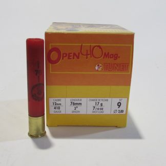 Boite 25 cartouches tunet open cal 410 plomb 9